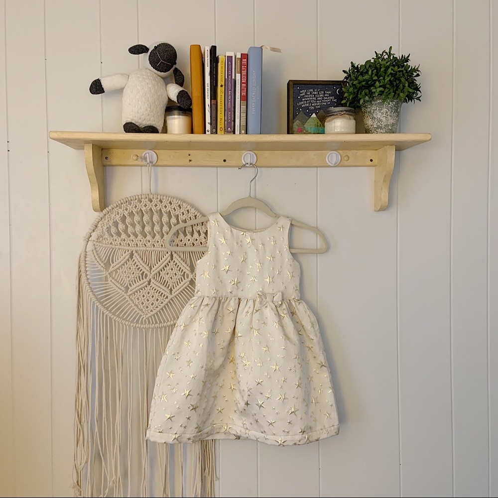 BABY GAP cream and gold dress with stars